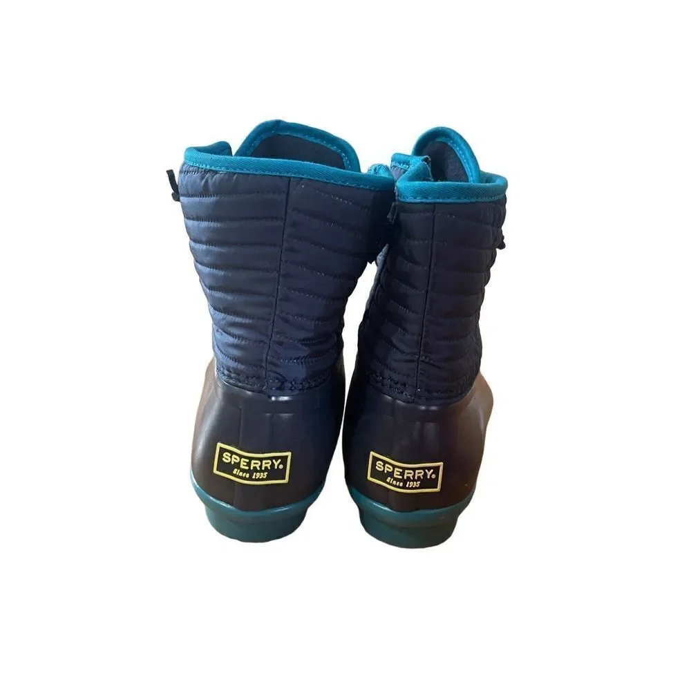 Sperry Womens Navy Blue Top Sider Saltwater Puff Duck Rain Boot STS86707 Size 8